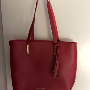 Joy & Inman fuschia pink leather tote bag